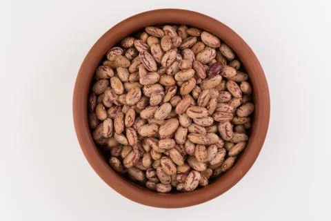A plate of beans on white background Foto stock