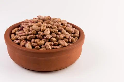 A plate of beans on white background Stock Photos