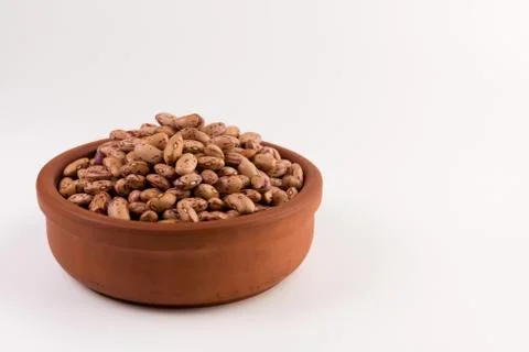 A plate of beans on white background Stock Photos