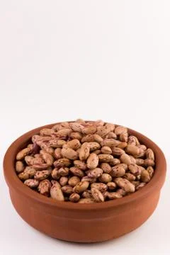 A plate of beans on white background Stock Photos