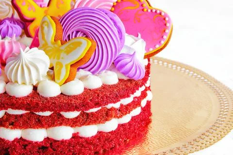 A plate of birthday cake on a table Stock Photos