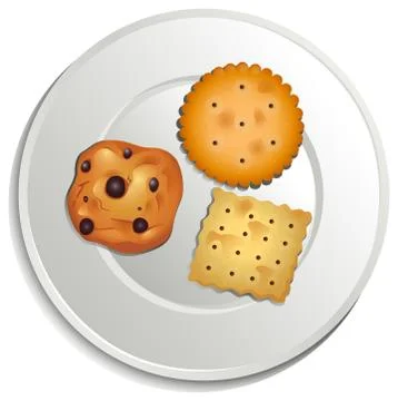 A plate with biscuits Stock Illustration