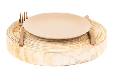 Plate on board Stock Photos