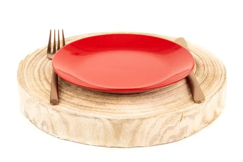 Plate on board Stock Photos