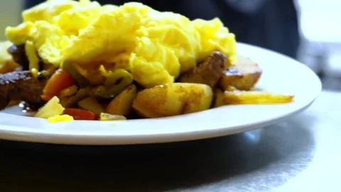Plate of Breakfast Food Stock Footage 79212147