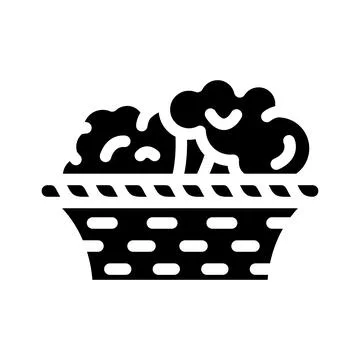 Plate of broccoli glyph icon vector illustration Stock Illustration