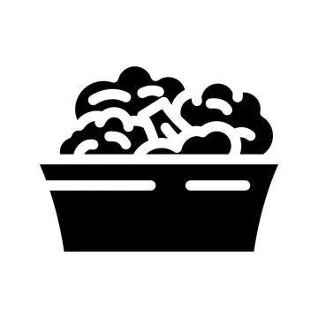 Plate of broccoli glyph icon vector illustration Stock Illustration