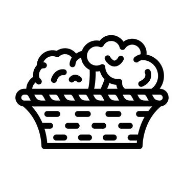 Plate of broccoli line icon vector illustration Stock Illustration