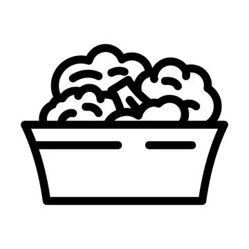 Plate of broccoli line icon vector illustration Stock Illustration