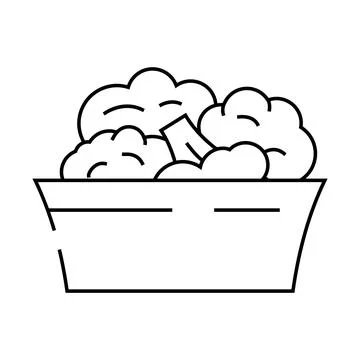 Plate of broccoli line icon vector illustration Stock Illustration