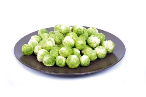 Plate of brussels sprouts Stock Photos