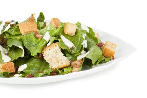 A plate with caesar salad Stock Photos