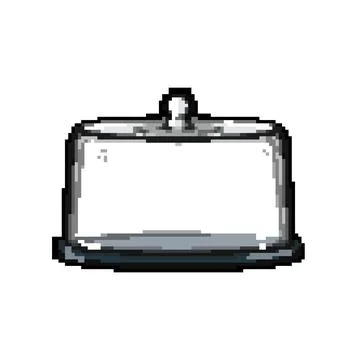 Plate cake dome pixel art vector illustration Stock Illustration