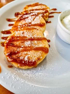 A plate of cheesecakes Stock Photos