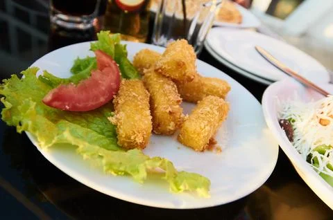 Plate of chicken nuggets Stock Photos