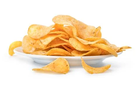 Plate with chips Stock Photos
