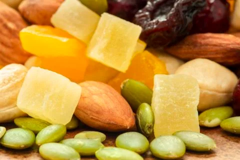 Plate, containing, nutritious, mixed nuts Stock Photos