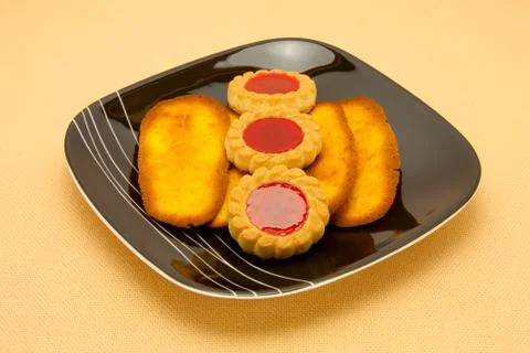 Plate of cookies Stock Photos