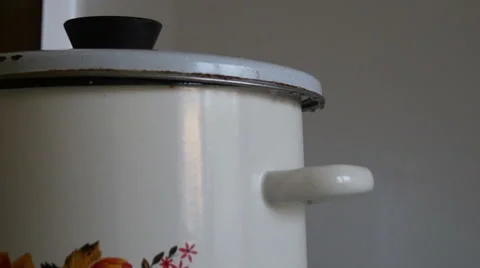 Plate Cover On the Pot Stock Footage 42564214