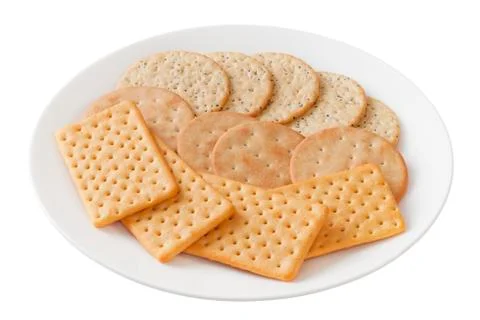 Plate of crackers Stock Photos