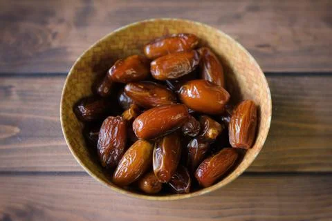 A plate of date fruit Stock Photos