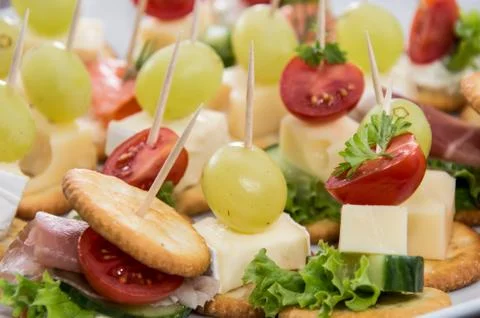 Plate with different crackers Stock Photos