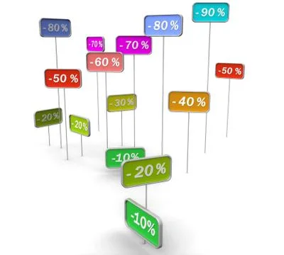 Plate, with discounts Stock Illustration