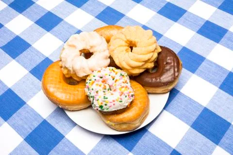 Plate of donuts Stock Photos