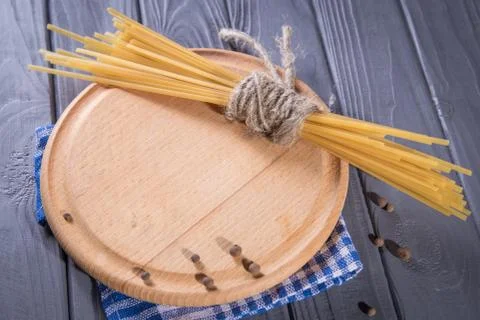 Plate with dry macaroni Stock Photos