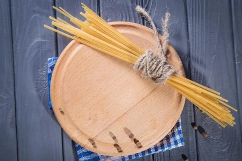Plate with dry macaroni Stock Photos