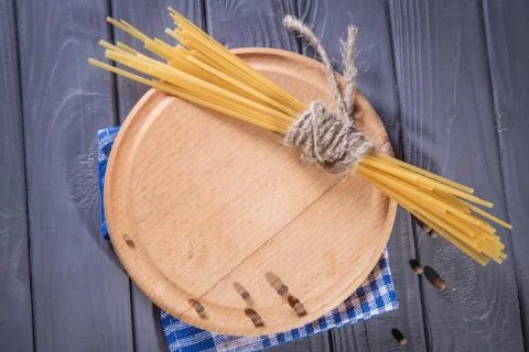 Plate with dry macaroni Stock Photos
