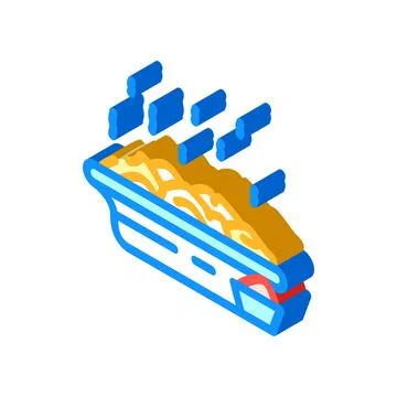 Plate with dumplings isometric icon vector illustration Stock Illustration