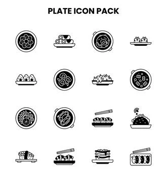 Plate DuoTone Design Icons Pack Stock Illustration