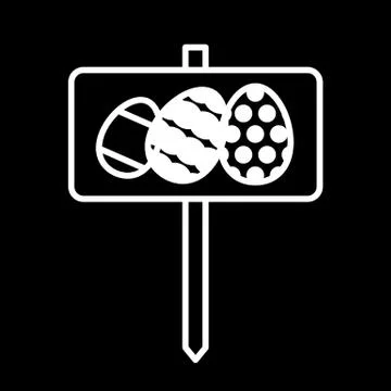 A plate with easter egg symbol. Easter concept. Flat simple line illustration Stock Illustration