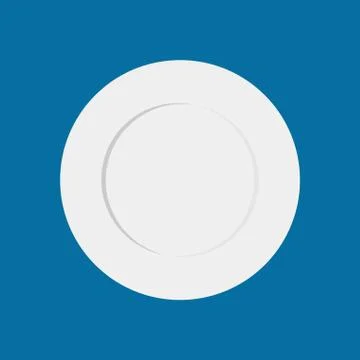 Plate empty isolated. blank white dish. cookware, kitchen utensils Stock Illustration