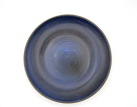 Plate empty top view ceramic porcelain dish round porcelain kitchen Foto stock