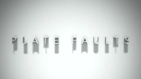 Plate faults 3D title animation with shadows on a white background 스톡 동영상 298003814