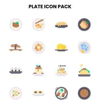 Plate Flat UI Icons Pack Stock Illustration