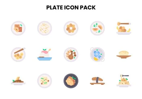 Plate Flat UI Icons Pack 스톡 일러스트