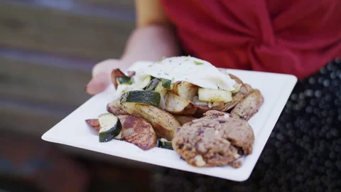 A plate of food Stock Footage 138459977