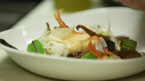 A plate of food Stock Footage 155451694