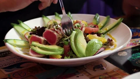 A plate of food on a table Stock Footage 155449739