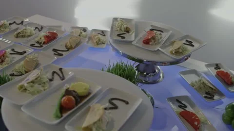 A plate of food on a table Stock Footage 155450984