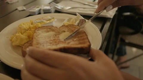 A plate of food on a table Stock Footage 155455775