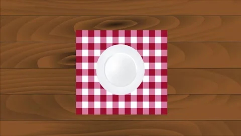 Plate with fork and knife Stock Footage 219916429