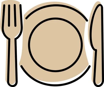 Plate with fork and knife icon Stock Illustration