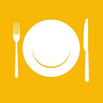 Plate With Fork And Knife Stock Illustration