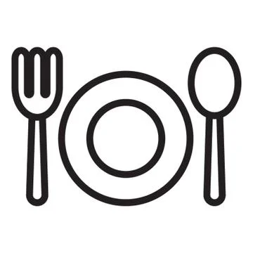 A Plate With A Fork And Spoon Stock-Illustration