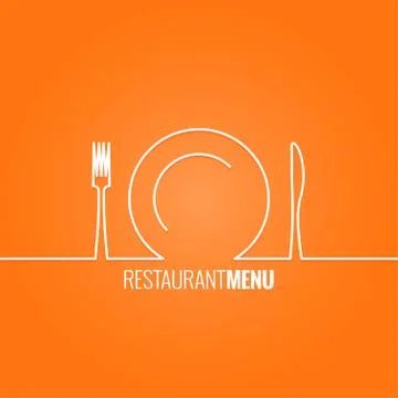 Plate fork knife design background Stock Illustration