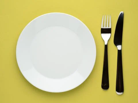 Plate, fork, knife Stock Photos